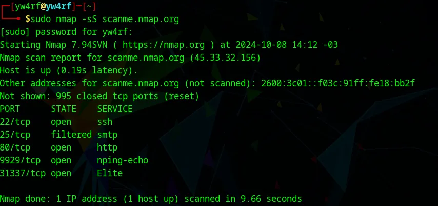 Nmap Yw4rf