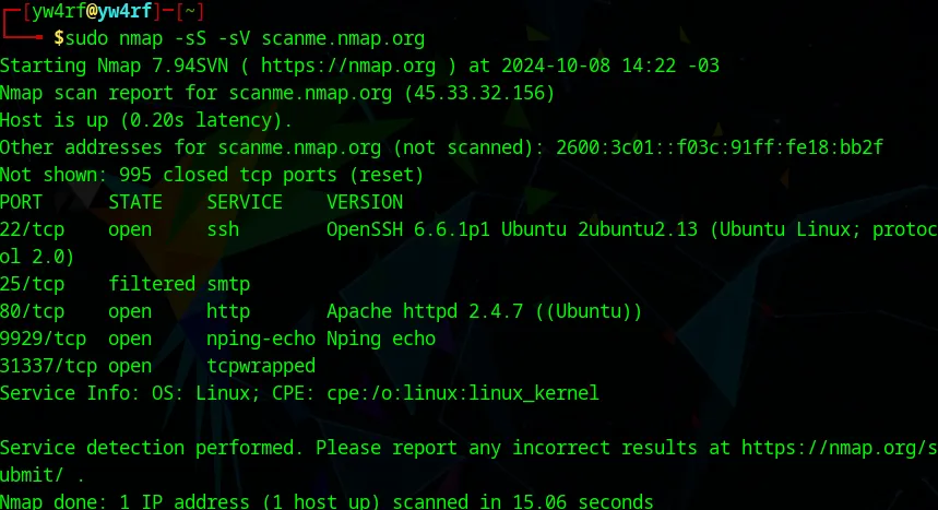 Nmap Yw4rf